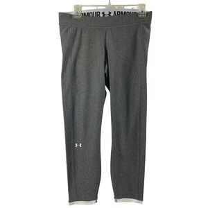 Under Armour Womens Medium Gray Active Leggings Workout Cropped Pants